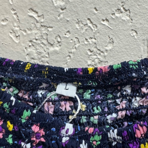 NWOT iRACHEU Navy Floral Boho Midi Dress Smocked High Waist Size L - Picture 3 of 6